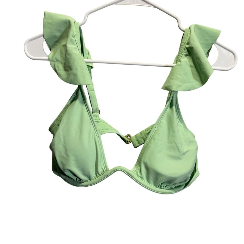 Shade &‎ Shore Womens XL Green Ruffle Strap Bikini Top